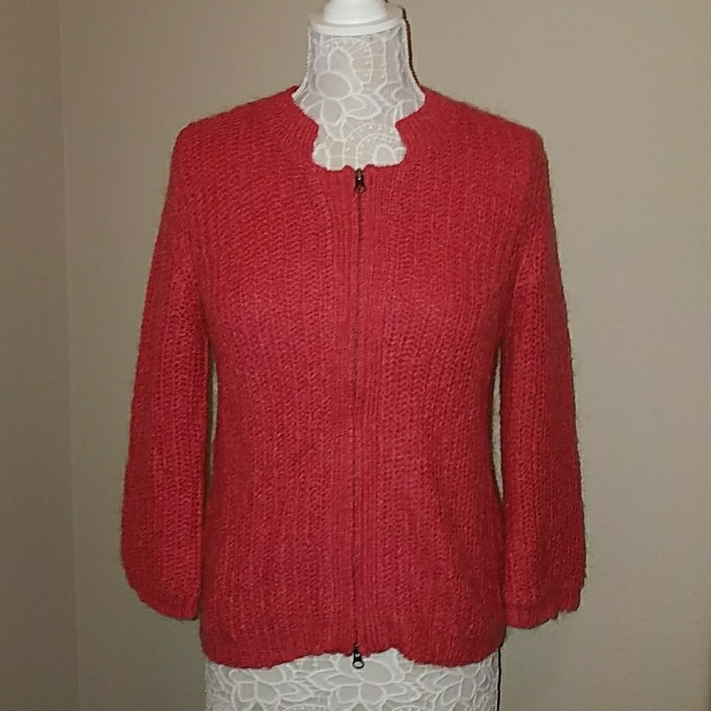 Cabi Hibiscus Red Sweater